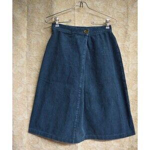 Listicle Sz Small Teal Corduroy Midi Skirt 100% Cotton Academia Modest Twee